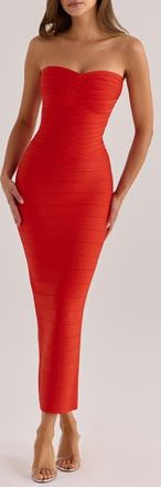 House of CB The Sweetheart Strapless Bandage Dress in Red at Nordstrom, Size X-Small