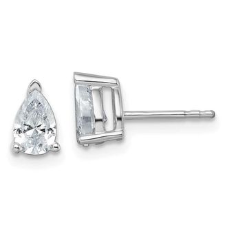 Diamond2Deal 14k Gold 1 ct Pear Lab Grown Diamond Stud Earrings VS Clarity, G-H Color