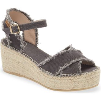 Toni Pons Irina Ankle Strap Wedge Sandal in Black Fabric at Nordstrom Rack, Size 7-7.5Us / 38Eu
