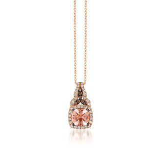 Le Vian Ladies Peach Morganite Necklaces set in 14K Strawberry Gold