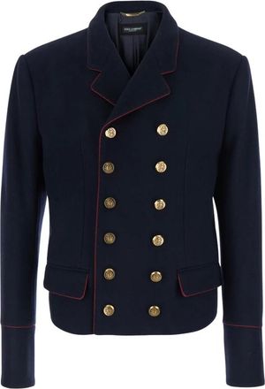 Dolce & Gabbana Napoleon Jacket - Heren - Blazers - Blauw - M - Wol - Jassen