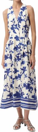 Exquise Zeta Dress In Royal Blue/bone