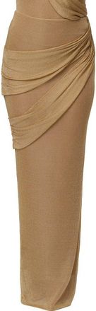 JLUXLABEL Opulent Metallic Maxi Skirt in Gold at Nordstrom, Size X-Large