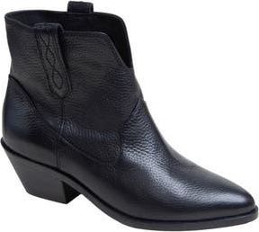 Linea Paolo Witt Western Bootie in Black Tumbled Leather at Nordstrom Rack, Size 5.5