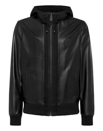 Philipp Plein Soft Leather Jacket Slim Fit Iconic Plein