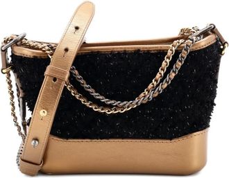 Chanel Gabrielle Quilted Tweed and Calfskin Small hobo bag - Zwart