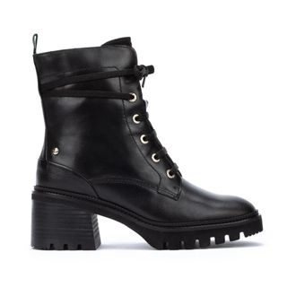 Pikolinos Valladolid Dames Enkellaars - Dames - Laarzen met Hak - Zwart - 41 EU - Leer - Schoenen
