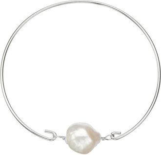 Lily & Roo Silver Baroque Pearl Bangle