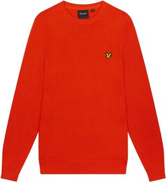 Lyle & Scott Katoenen Ronde Hals Trui - Heren - Ronde hals truien - Rood - XL - Katoen - Truien & Vesten