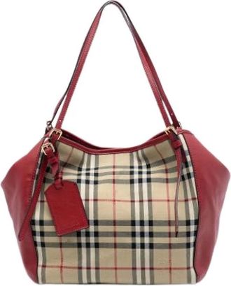 Burberry Pre-owned Shoulder Bags, female, Multicolor, Size: ONE SIZE Pre-owned Canterbury Tote Bag