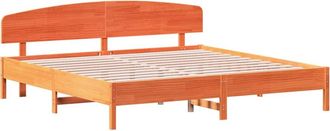 vidaXL Vidaxl - Cama Sin Colch&oacute;n Madera Maciza De Pino Marr&oacute;n Cera 180x200 Cm