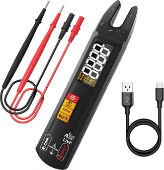 OEM Mult&iacute;metro Digital Inteligente Con Pinza Amperim&eacute;trica Abierta Y Detector De Voltaje Sin Contacto, Mini Comprobador Autom&aacute;tico Recargable Para Corrien
