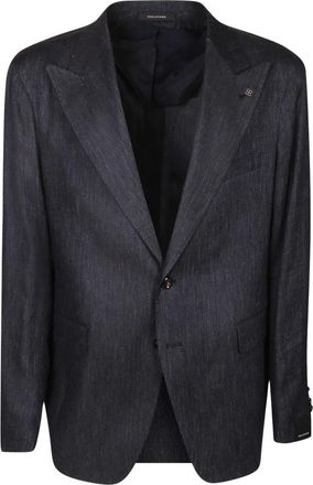 Tagliatore Getailleerde snit. Linnen viscose. - Heren - Blazers - Blauw - XL - Leer - Jassen