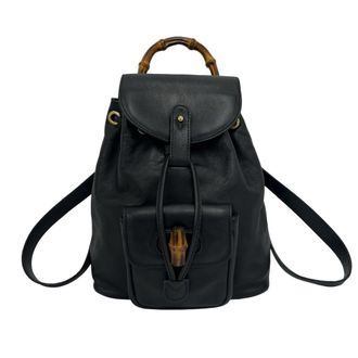 Gucci Black Leather Backpack (Pre-Owned)