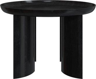 Rendez-Vous D&eacute;co Mesa De Centro Redonda Negra De Madera De Mango D60 Cm - Blake