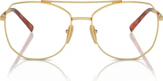 Prada 56mm Round Optical Glasses in Gold at Nordstrom