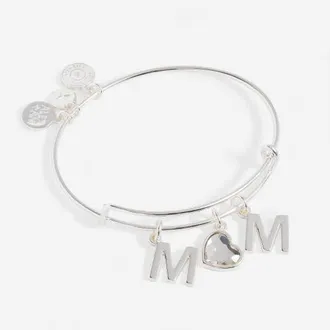 Alex and Ani Crystal Mom Bangle in Silver at Nordstrom