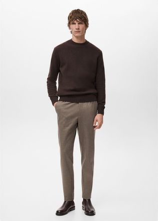 Mango Pantaloni in flanella slim fit marrone tabacco - Uomo - 44 - MANGO MAN