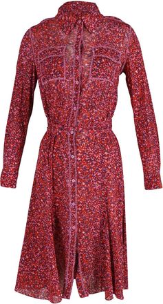 Diane Von Fürstenberg Diane Von Furstenberg Shirt Midi Dress in Floral Print Polyester