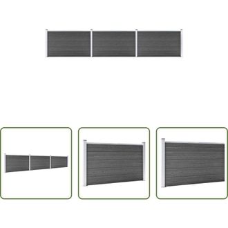vidaXL vidaXL Recinzione in WPC - Set Pannelli di Recinzione in WPC 526x105 cm Nero