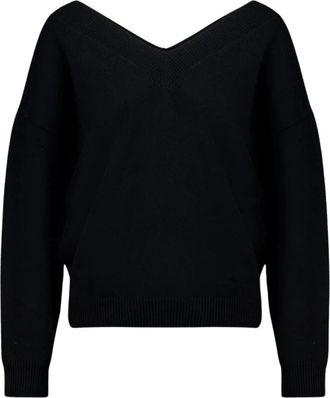Tom Ford Cashmere Off-the-Shoulder V-Neck Trui - Dames - Cashmere truien - Zwart - S - Kasjmier - Truien & Vesten