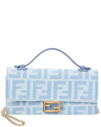 Fendi Fendi Baguette Denim Wallet On Chain