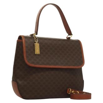 Celine Triomphe Vintage Macadam Canvas Brown Canvas Bag (Pre-Owned)