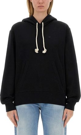 Acne Studios Relaxed Fit Sweatshirt With Hood And Face Patch Detail
