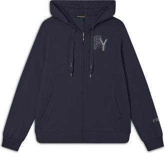 Freddy Felpa Cappuccio e Zip con Logo FY in Strass