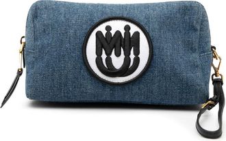 Miu Miu Pre-owned Miu Miu Denim Embroidered Logo Wristlet Pouch 01PRYF9SEF8RTW5F