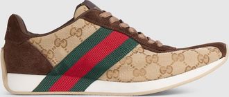Gucci Womens Gucci Tempo Sneaker, Beige, Original GG Fabric