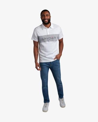Spyder Men Short Sleeve Color Block Polo in White at Nordstrom, Size Small