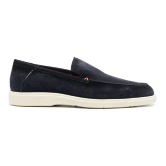 Santoni Loafers, male, Blue, Size: 10 1/2 US Blue Suede Loafer