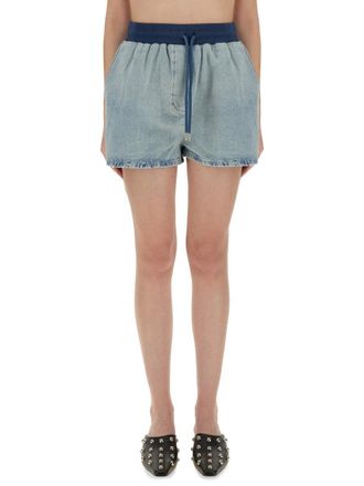 Moschino Cotton Denim Shorts - Blue