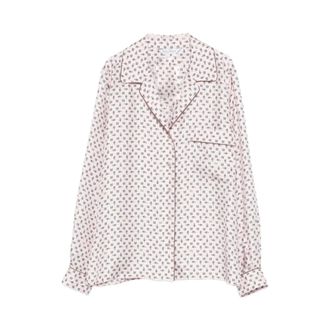 Max Mara Shirts, female, Pink, 2XS, Semi-fitted printed silk shirt