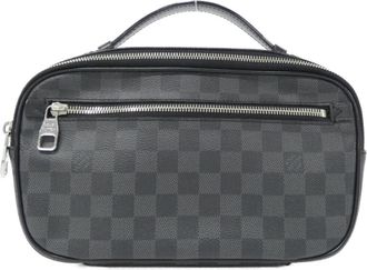 Louis Vuitton Dark Gray Graphite Coated Canvas Shoulder Bag (Pre-Owned)