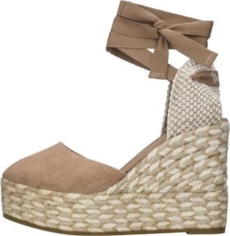 Espadrilles met hak - Dames - Sleehakken - Bruin - 41 EU - Su&egrave;de - Schoenen