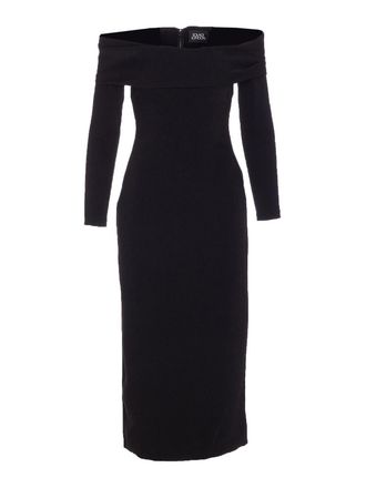 Solace London Black Yuni Midi Dress