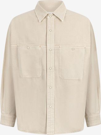 Christophe Lemaire Weites Jeanshemd Snow Oat