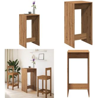 vidaXL Tavolo Bar Rovere Artigianale 51x50x103,5 cm Legno Multistrato - Tavolo in legno - Tavolo in truciolato