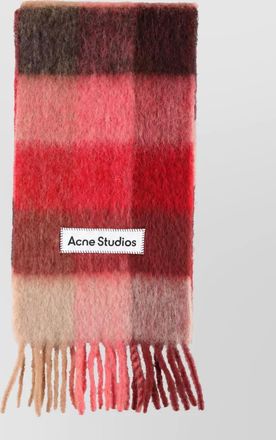 Acne Studios checked mohair-blend scarf