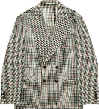 Fortela Classic Wool Check Blazer in Green at Nordstrom, Size 52 Eu