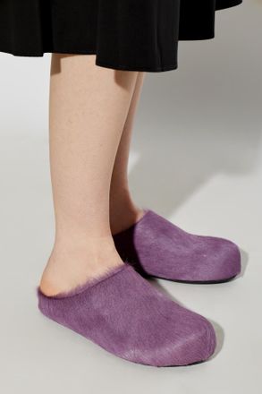 Marni Fur Slides, Womens, Purple
