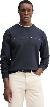 Hackett Hoodies & sweatvesten, Heren, Blauw, S, Katoen, Branded Crew-Neck Sweat