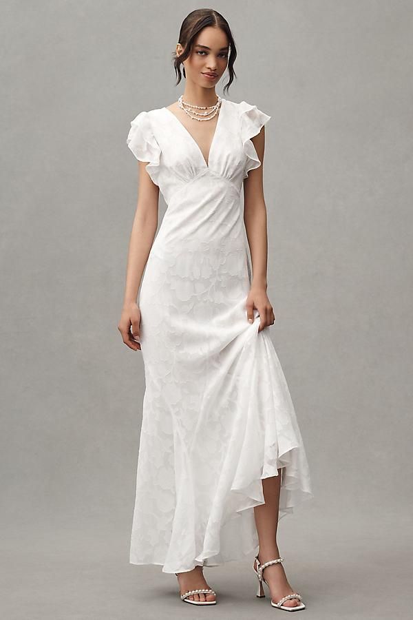 パーティードレス BHLDN Callie Sleeveless Ruched Printed Charmeuse Midi Dress BHLDN Callie Sleeveless Ruched Printed Charmeuse Midi Dress