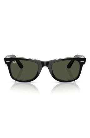 Ray-Ban Classic Wayfarer 50mm Sunglasses in Black On Transparent /Green at Nordstrom