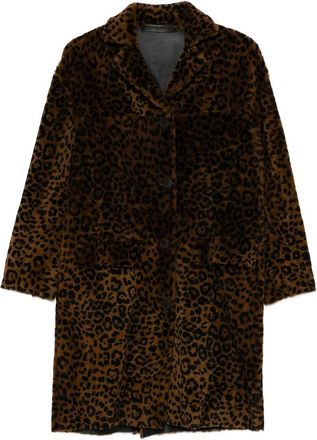 Santoro London Leopard-print Buttoned Coat