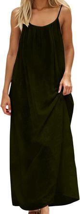 Generic Summer Dresses for Women Uk Summer Dresses for Women Fashion Casual Flowy Backless Cami Dress Holiday Sleeveless Cosy Maxi Sundress Beach Plus Size Sp