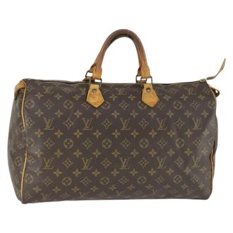 Louis Vuitton Speedy Handbag Monogram Canvas Brown Canvas Handbag (Pre-Owned)