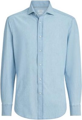 Brunello Cucinelli Chambray shirt in Medium Denim at Nordstrom, Size Xxx-Large Eu